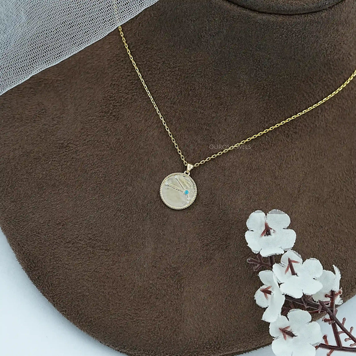 Aries Zodiac Blue Topaz Gemstone Pendant Necklaces