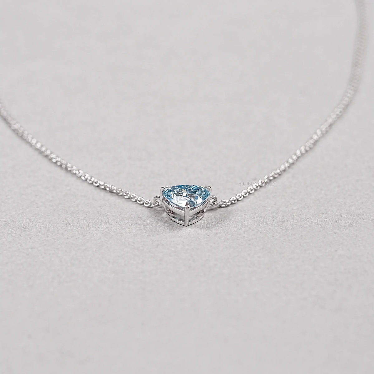 Blue Heart Cut Lab Grown Diamond Solitaire Pendant Necklaces