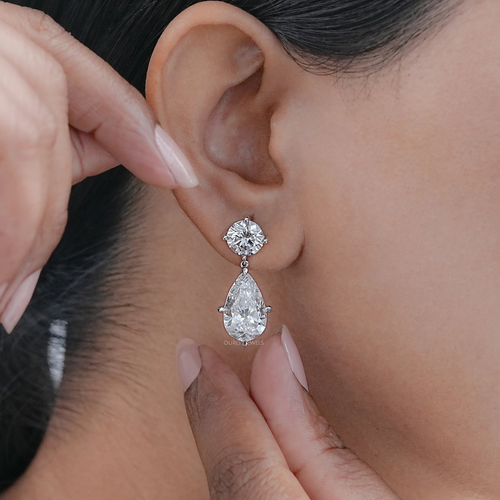 Multi Shape Diamond Drop & Dangle Gold Earrings Earrings
