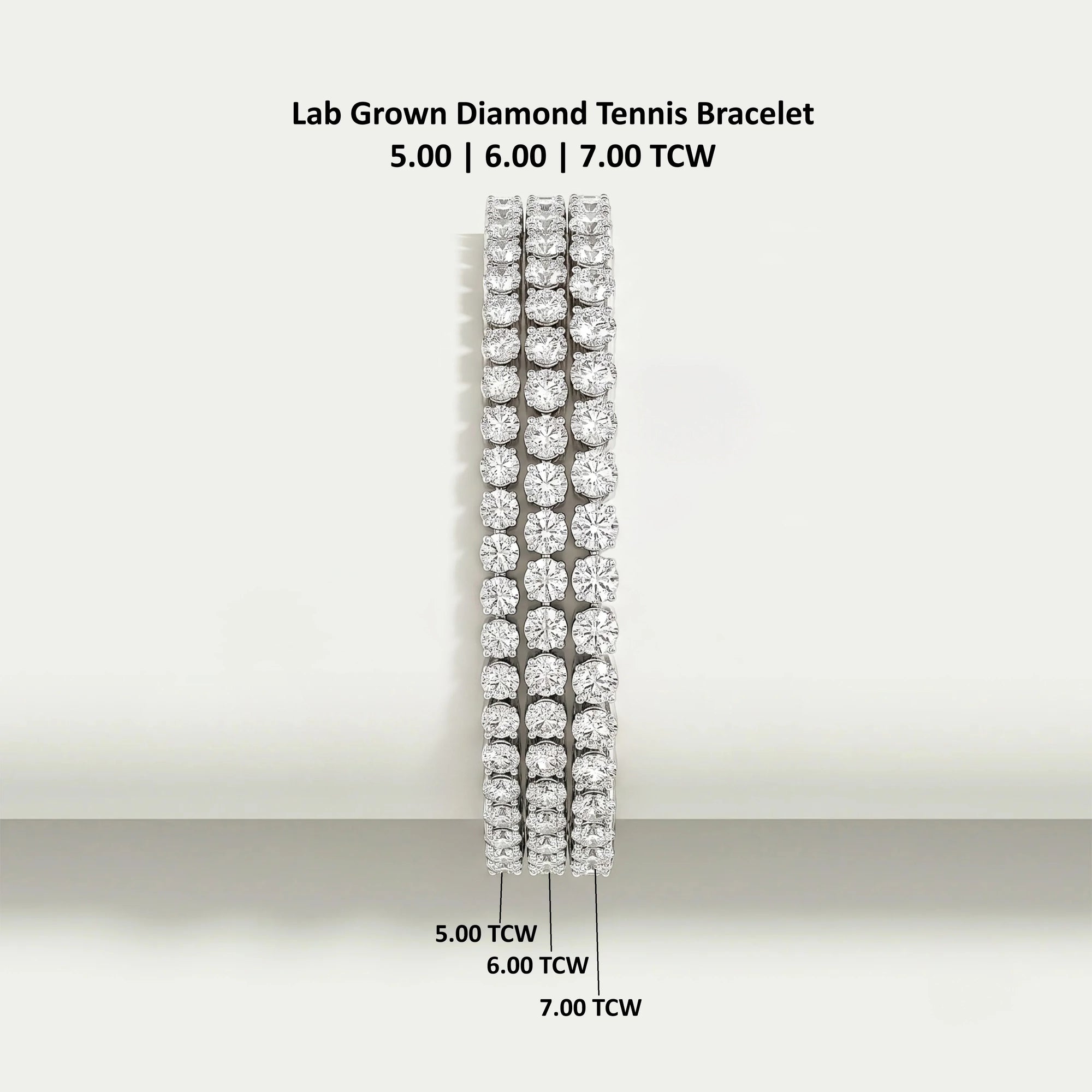 Round Diamond Tennis Bracelet in 5.00 | 6.00 | 7.00 TCW