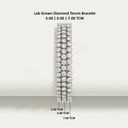 Round Diamond Tennis Bracelet in 5.00 | 6.00 | 7.00 TCW