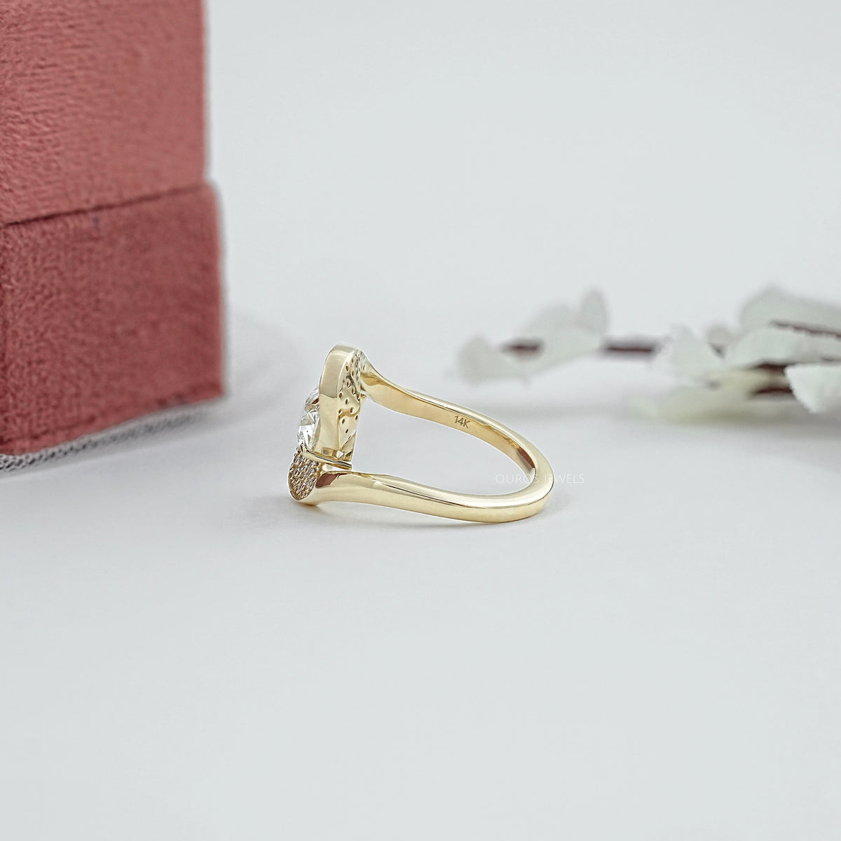 Old Mine Cushion Cut Diamond Accent Bypass Ring