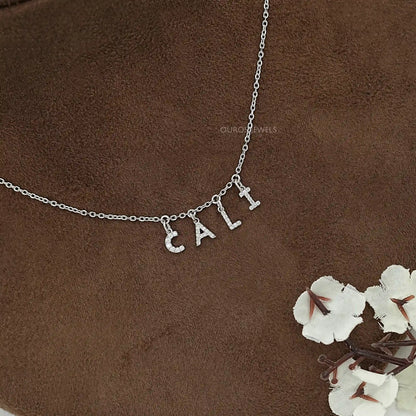 CALI Letter Round Diamond Customize Pendant Necklaces
