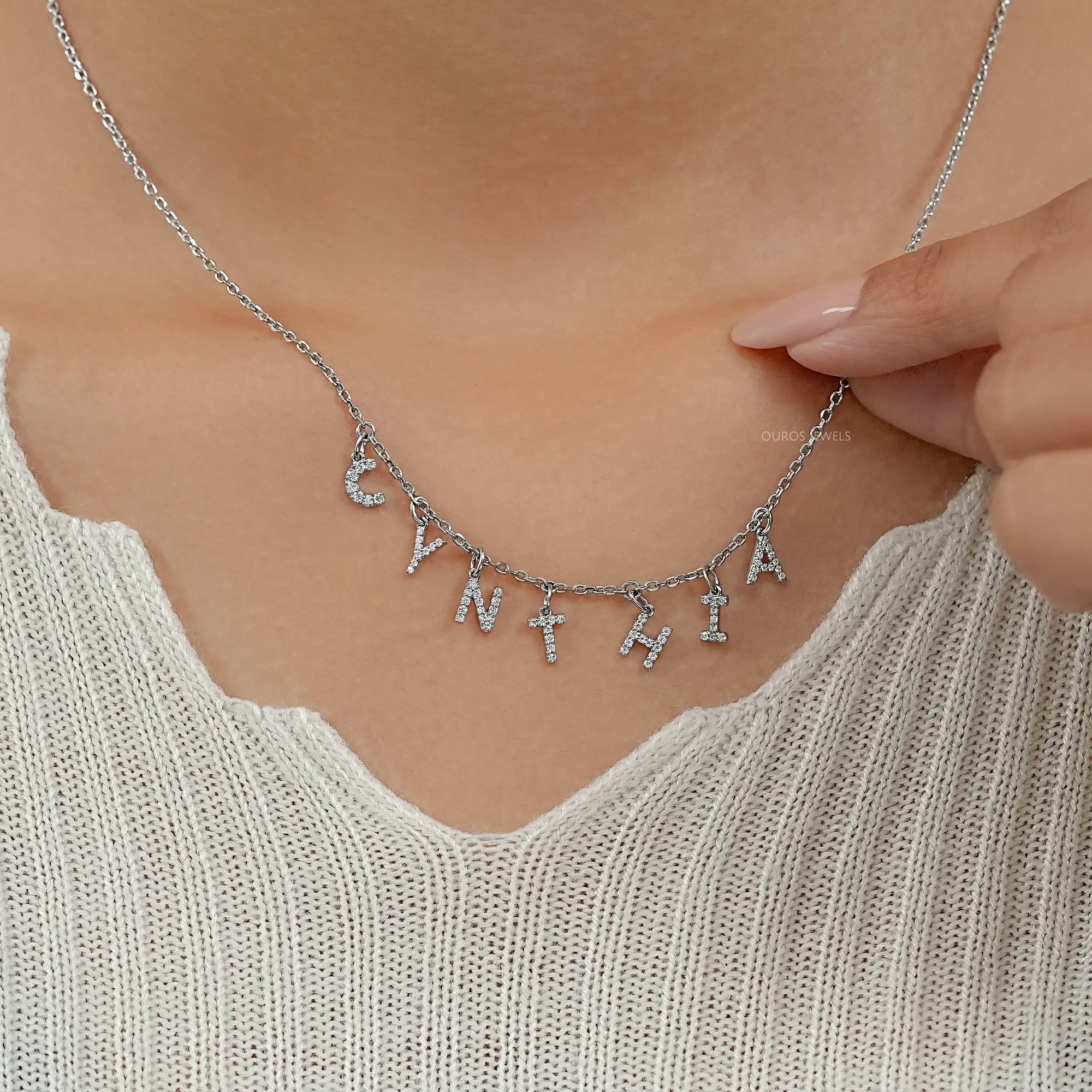 CYNTHIA Letter Round Lab Customize Necklace Necklaces