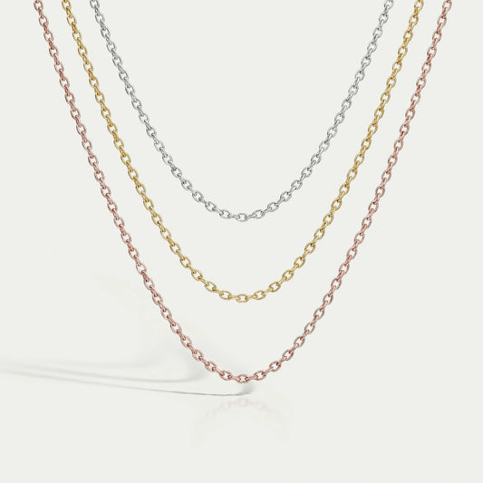 Dainty Flat Cable Chain Necklaces