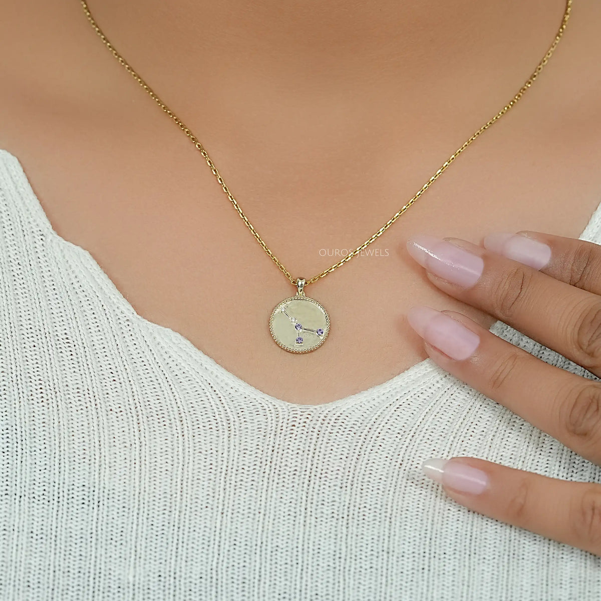 Cancer Zodiac Alexandrite Gemstone Pendant Necklaces
