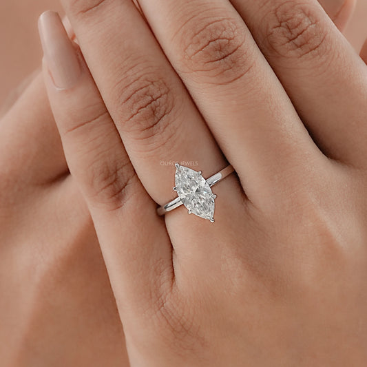 Marquise Cut Diamond Solitaire Engagement Ring Rings