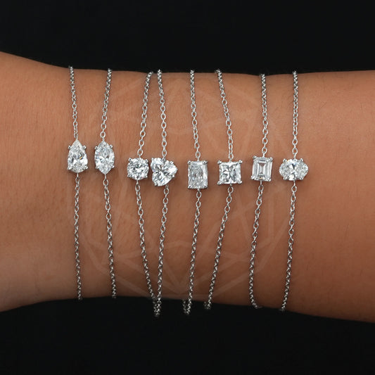 Multi Shape Lab Grown Diamond Solitaire Bracelet