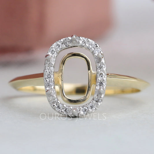 Semi Mount Cushion Cut Engagement Ring Ring