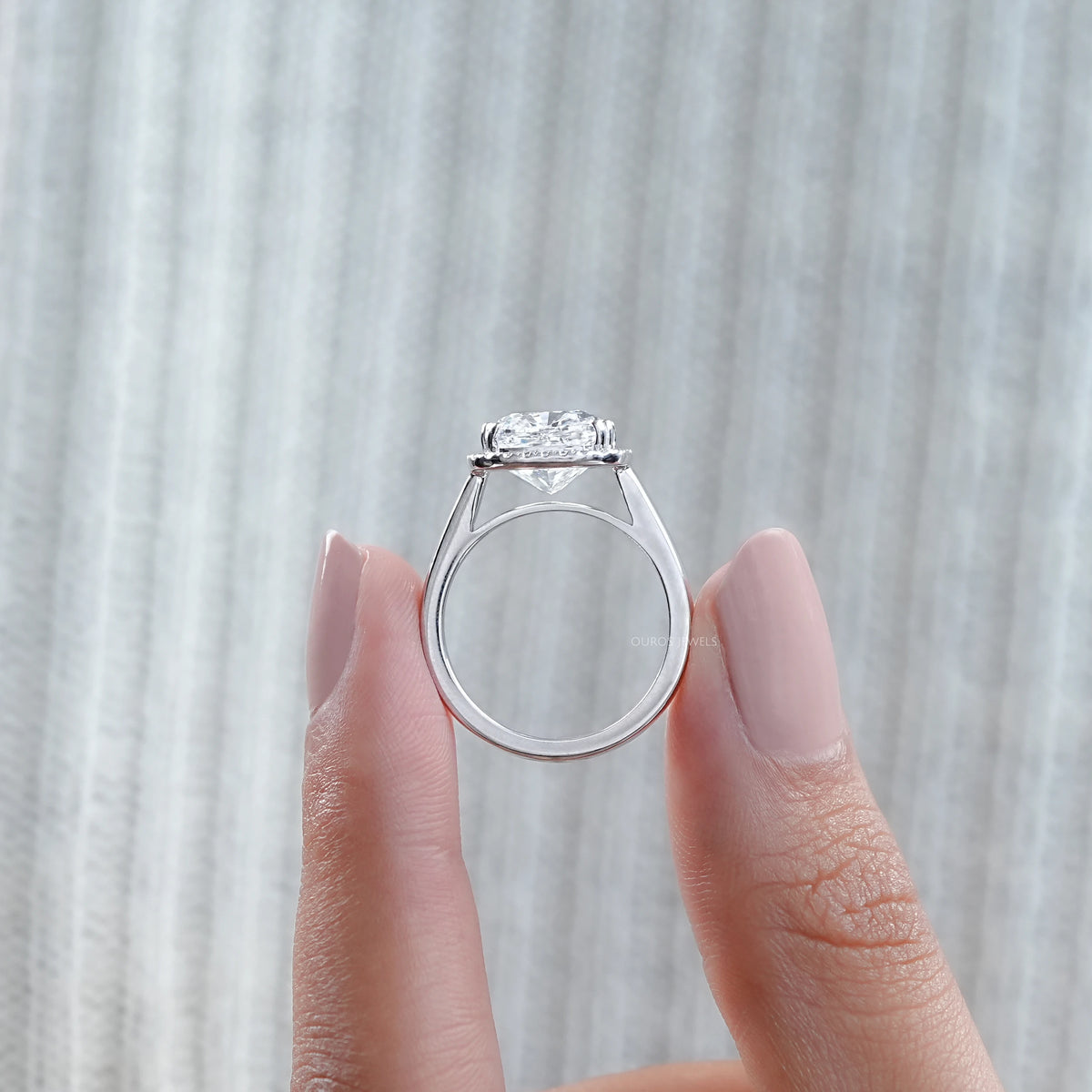 Cushion Lab Grown Diamond Halo Engagement Ring Rings