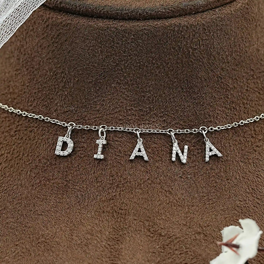 DIANA Letter Round Cut Customize Pendant Necklace Necklaces