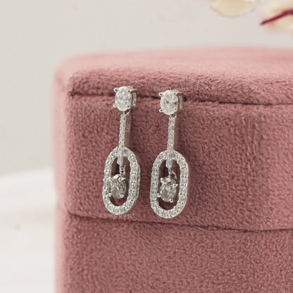 Olive Oval Lab Diamond Halo Drop Earrings Earrings