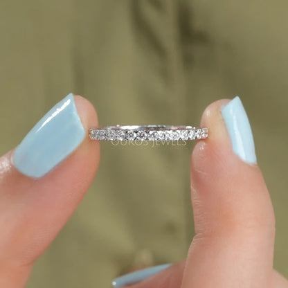 1.80 MM Round Cut Lab Diamond Eternity Wedding Band Ring