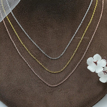 Dainty Flat Cable Chain Necklaces