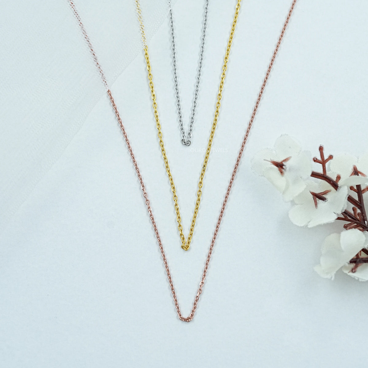 Dainty Flat Cable Chain Necklaces