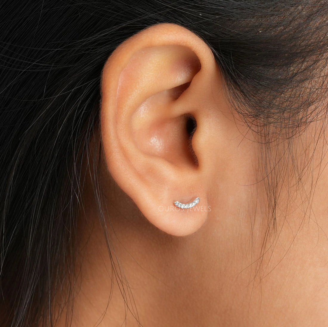 Round Curved Bar Minimalist Earrings Earring