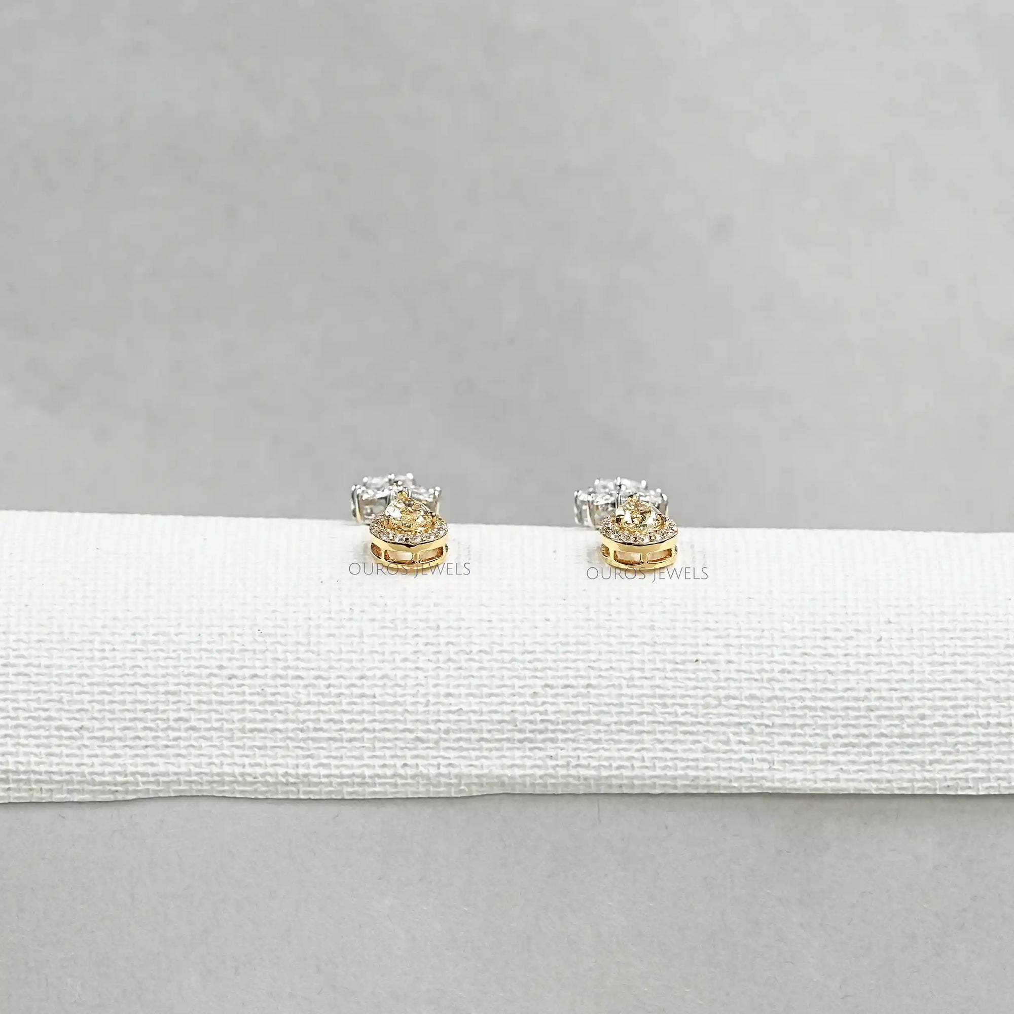 Yellow Pear Diamond Dangle Earrings Earrings