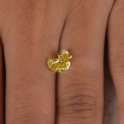 Yellow Duck Cut Lab Grown Diamond