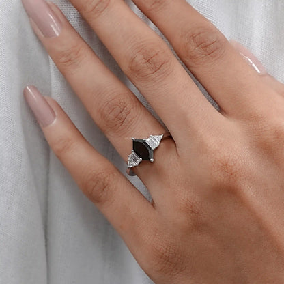 Dutch Marquise Black Diamond Anniversary Ring Ring