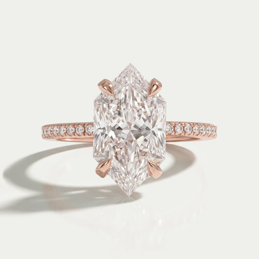 Dutch Marquise Cut Solitaire Accent Diamond Ring