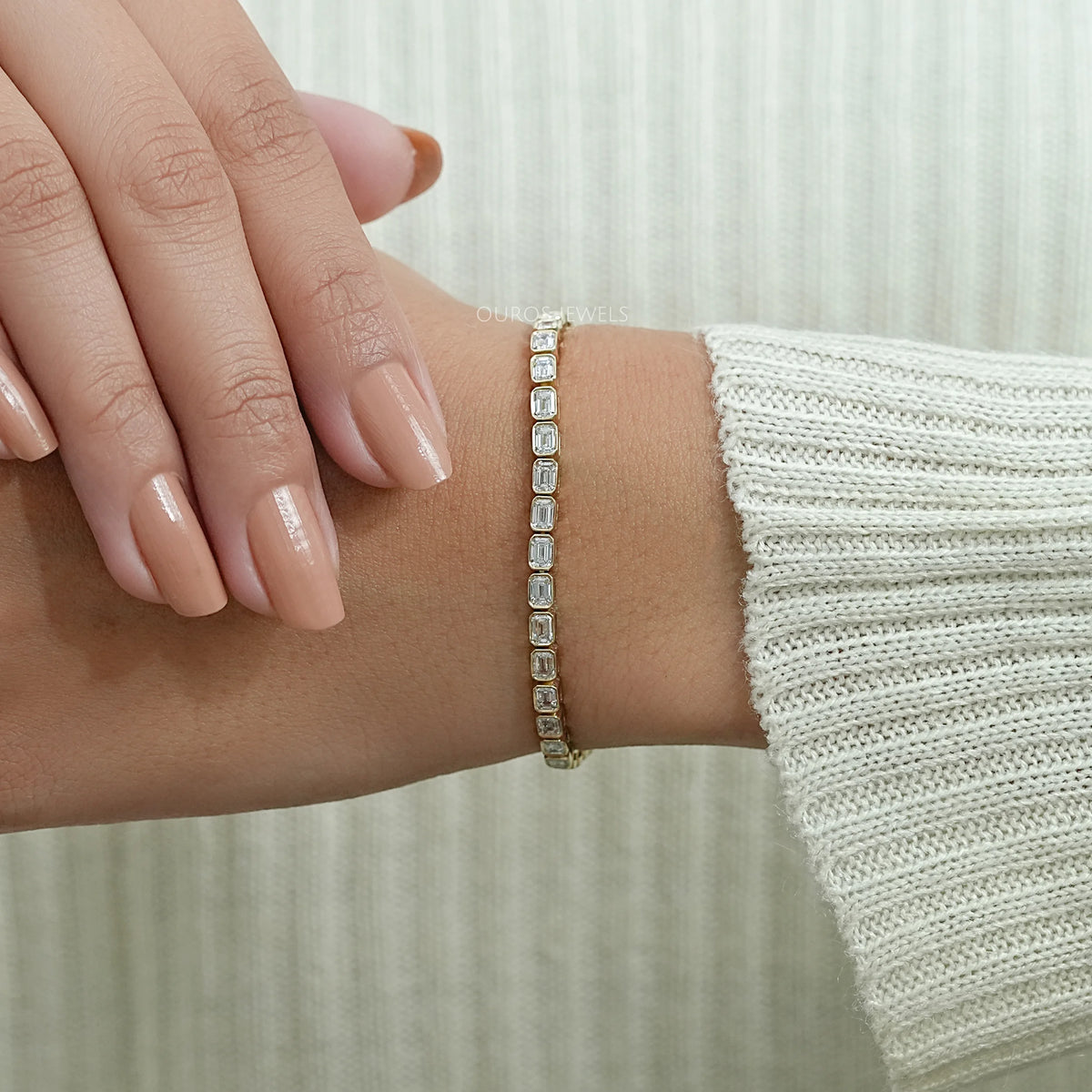 East West Lab Diamond Bezel Set Tennis Bracelet Bracelet
