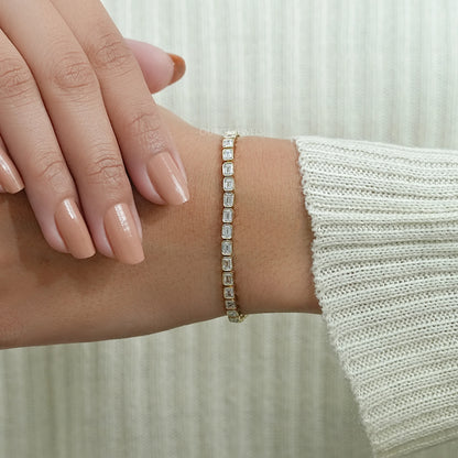 East West Lab Diamond Bezel Set Tennis Bracelet Bracelet