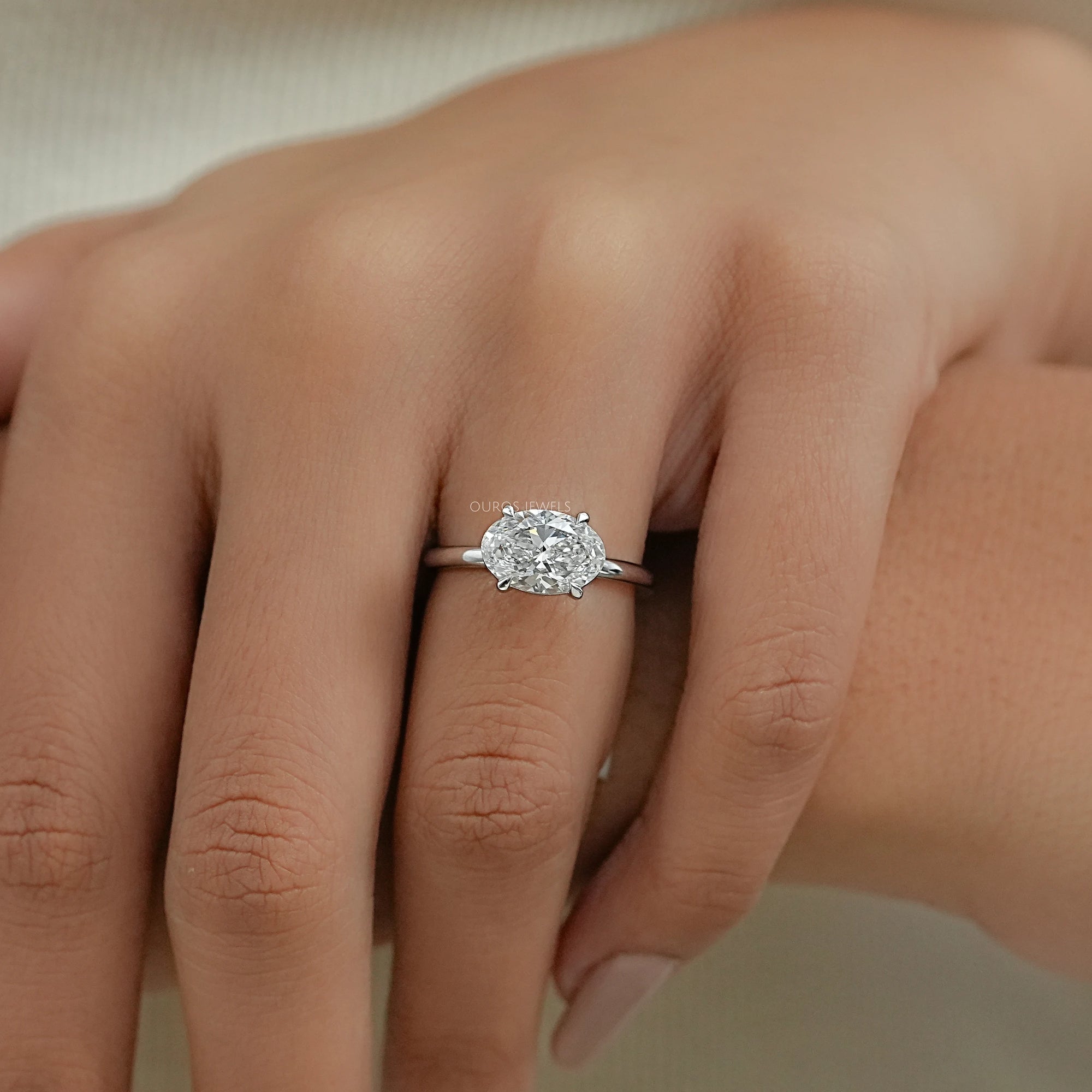 Bezel Set Pear Shaped Diamond Ring
