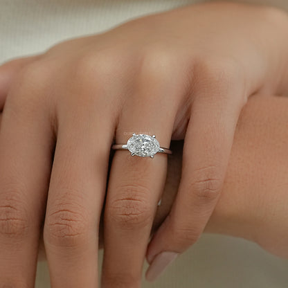 Bezel Set Pear Shaped Diamond Ring