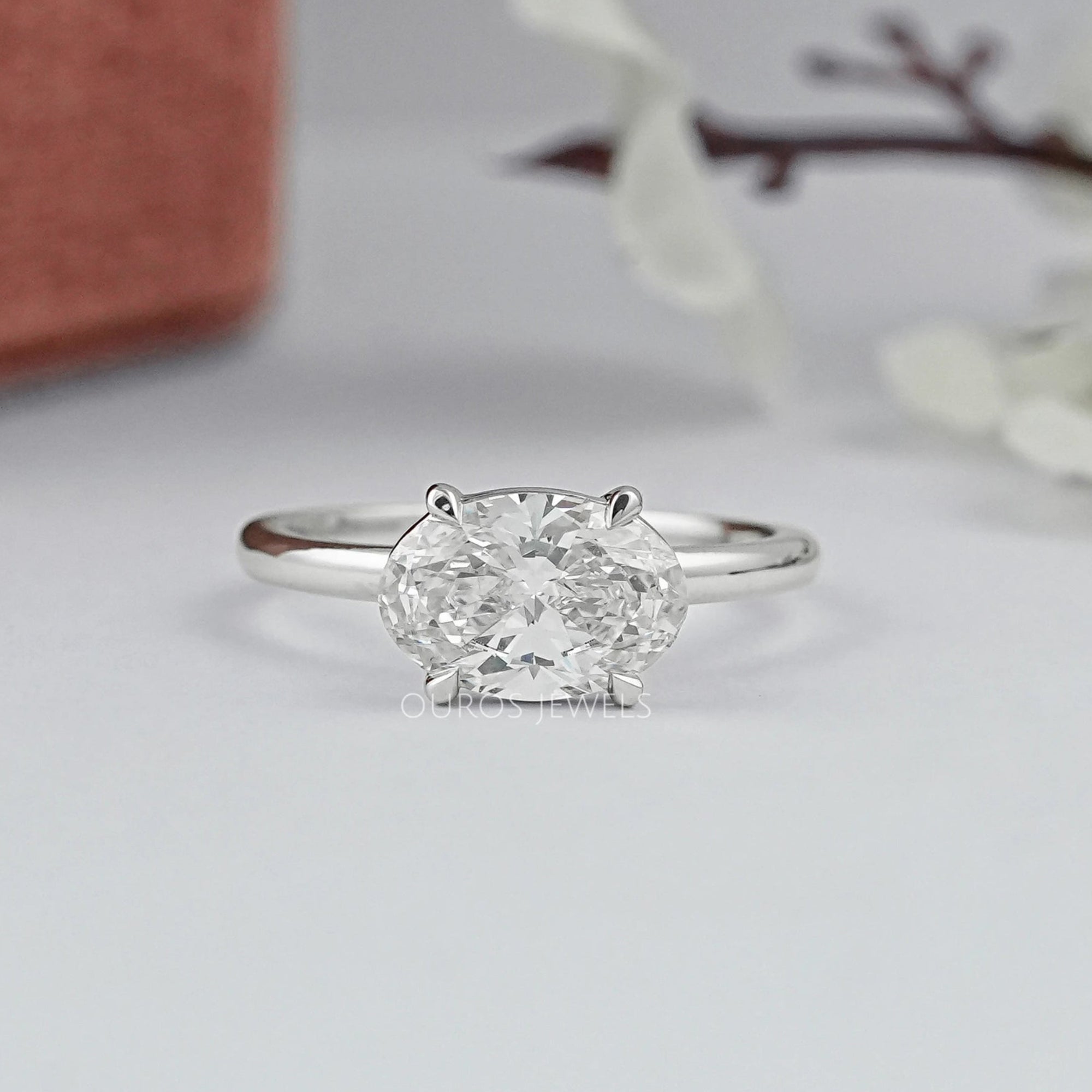 Bezel Set Pear Shaped Diamond Ring