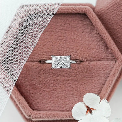 East West Radiant Lab Diamond Solitaire Ring