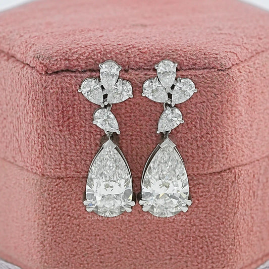 Pear Lab Diamond Drop Dangle Earrings Earrings