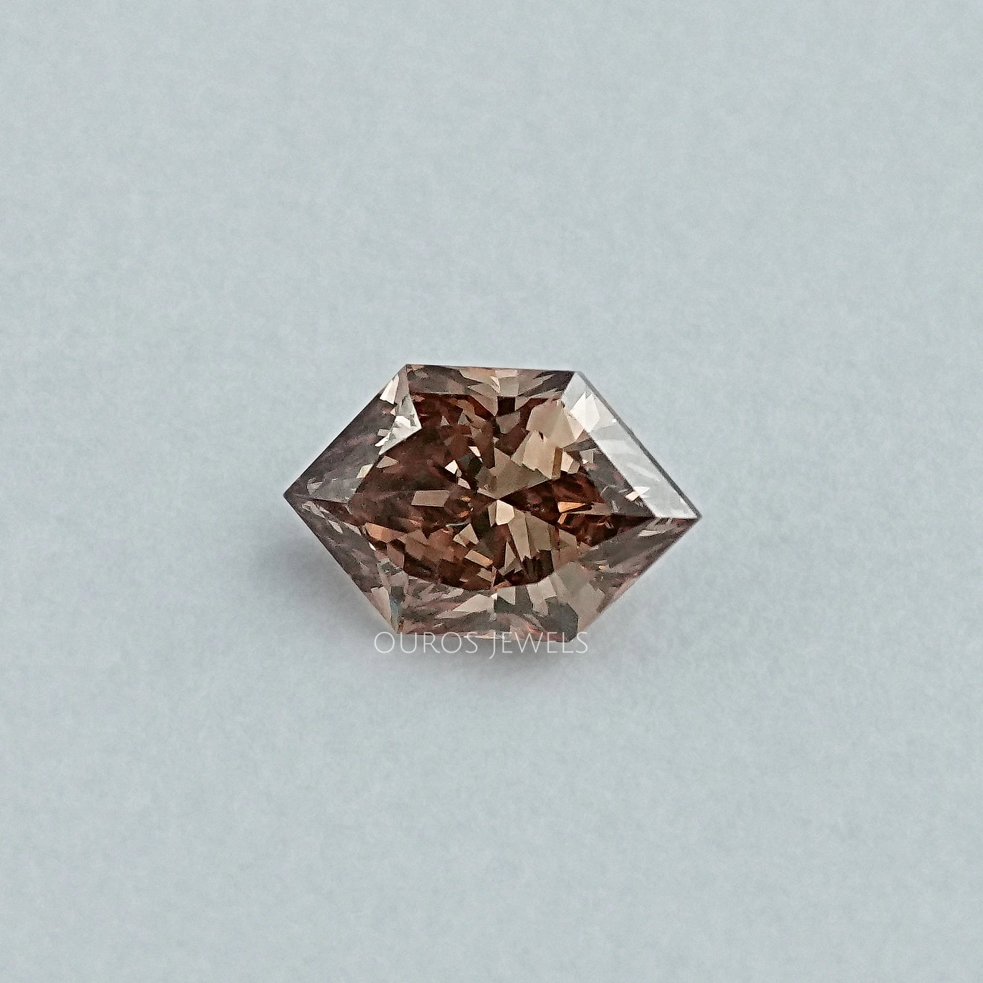 Champagne Elongated Brilliant Hexagon Lab Diamond Loose Loose