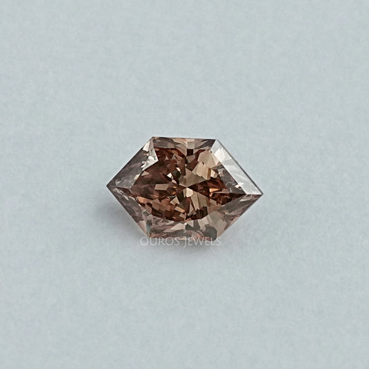 Champagne Elongated Brilliant Hexagon Lab Diamond Loose Loose