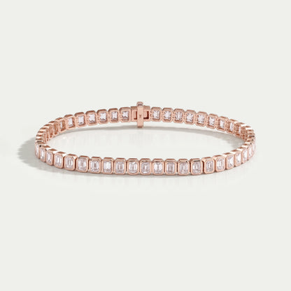 Emerald Cut Bezel Set Tennis Bracelet Bracelet