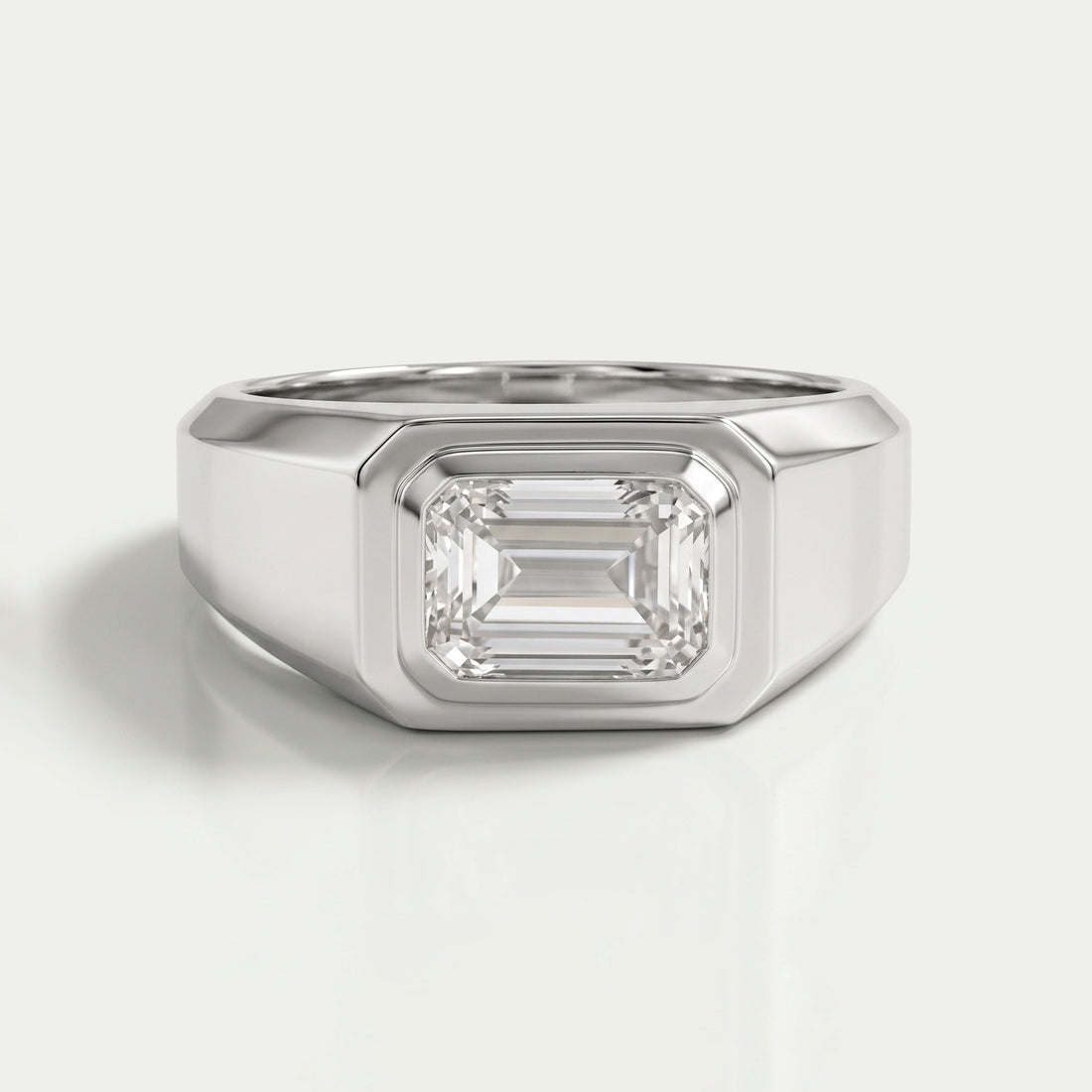 Emerald Cut Lab Diamond Men's Wedding Ring Ring