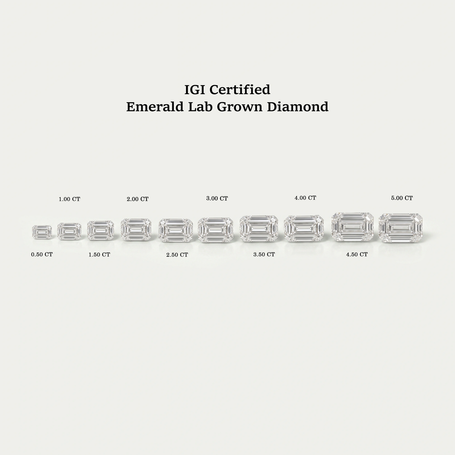 Certified Emerald Cut Lab Grown Diamond Loose