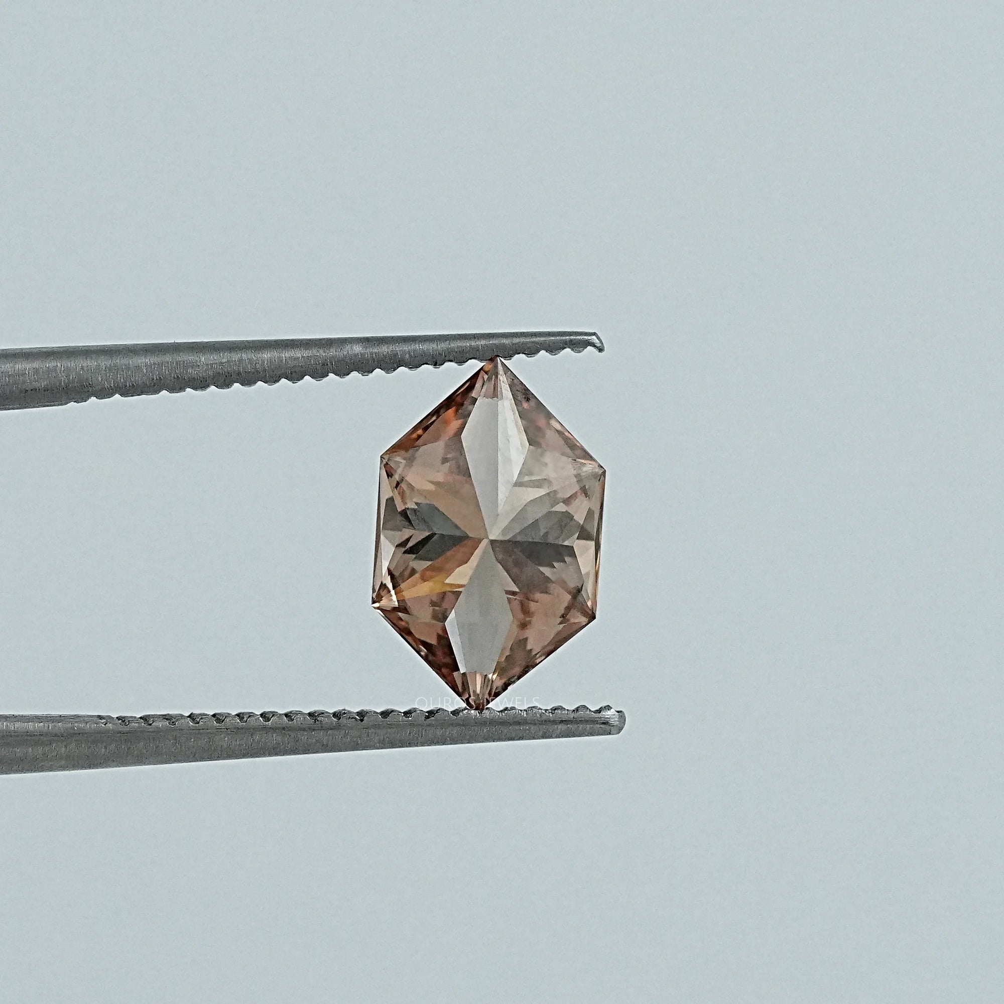 Champagne Elongated Brilliant Hexagon Lab Diamond Loose Loose