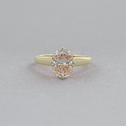 Fancy Intense Pink Cushion Cut Hidden Halo Ring Ring