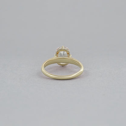 Fancy Intense Pink Cushion Cut Hidden Halo Ring Ring