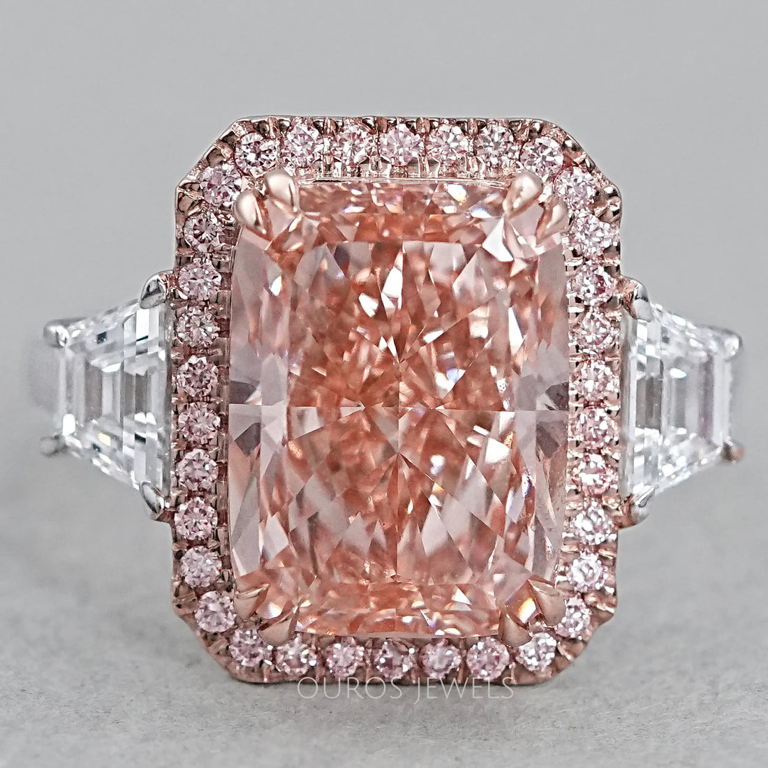 Cushion Shape Lab Diamond Halo Engagement Ring