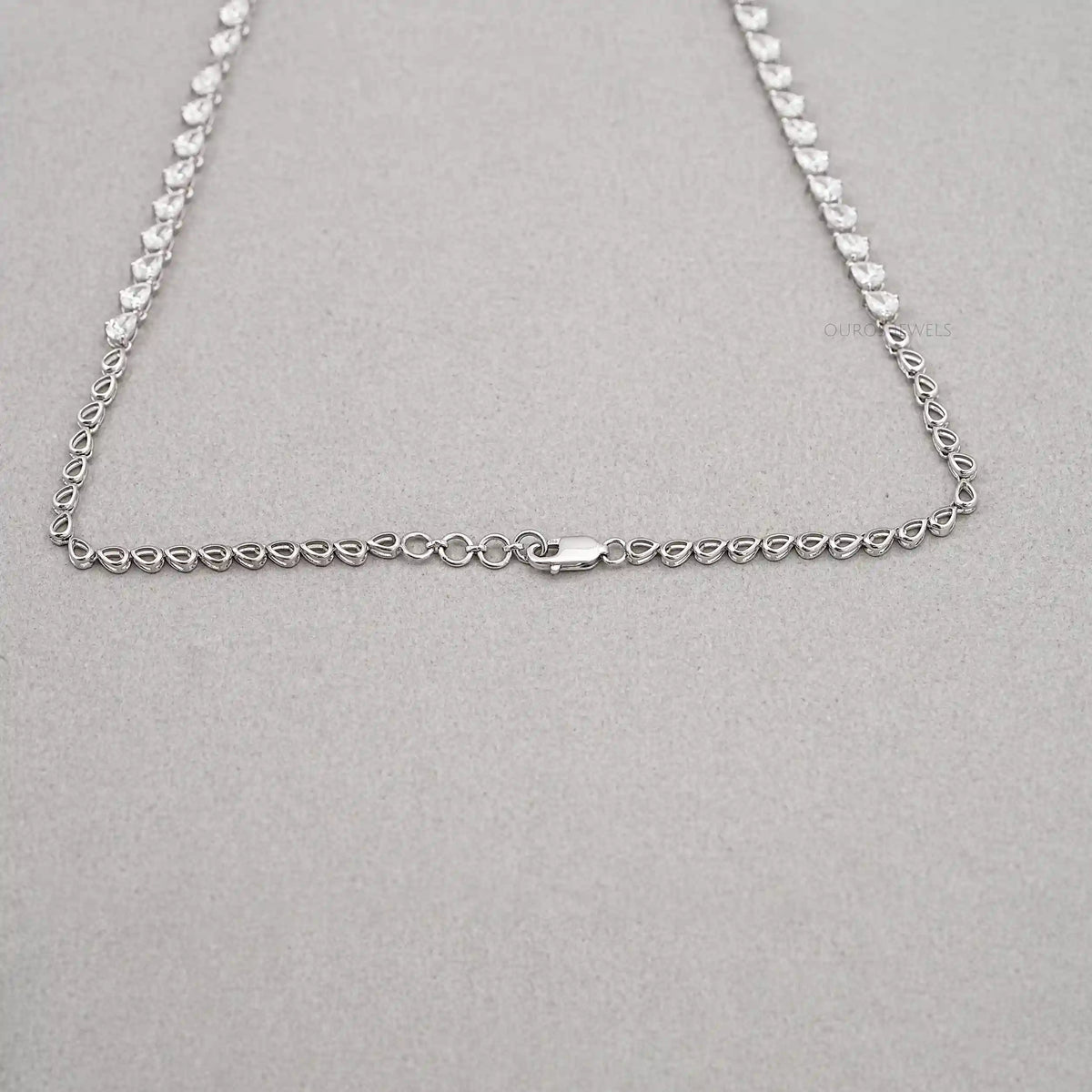 Pear And Round Shape Cluster Diamond Bridal Necklace Necklaces