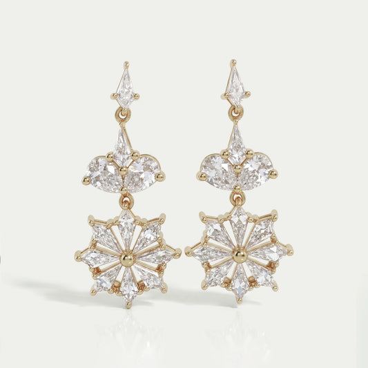 Floral Kite Diamond Dangle Earrings Earring