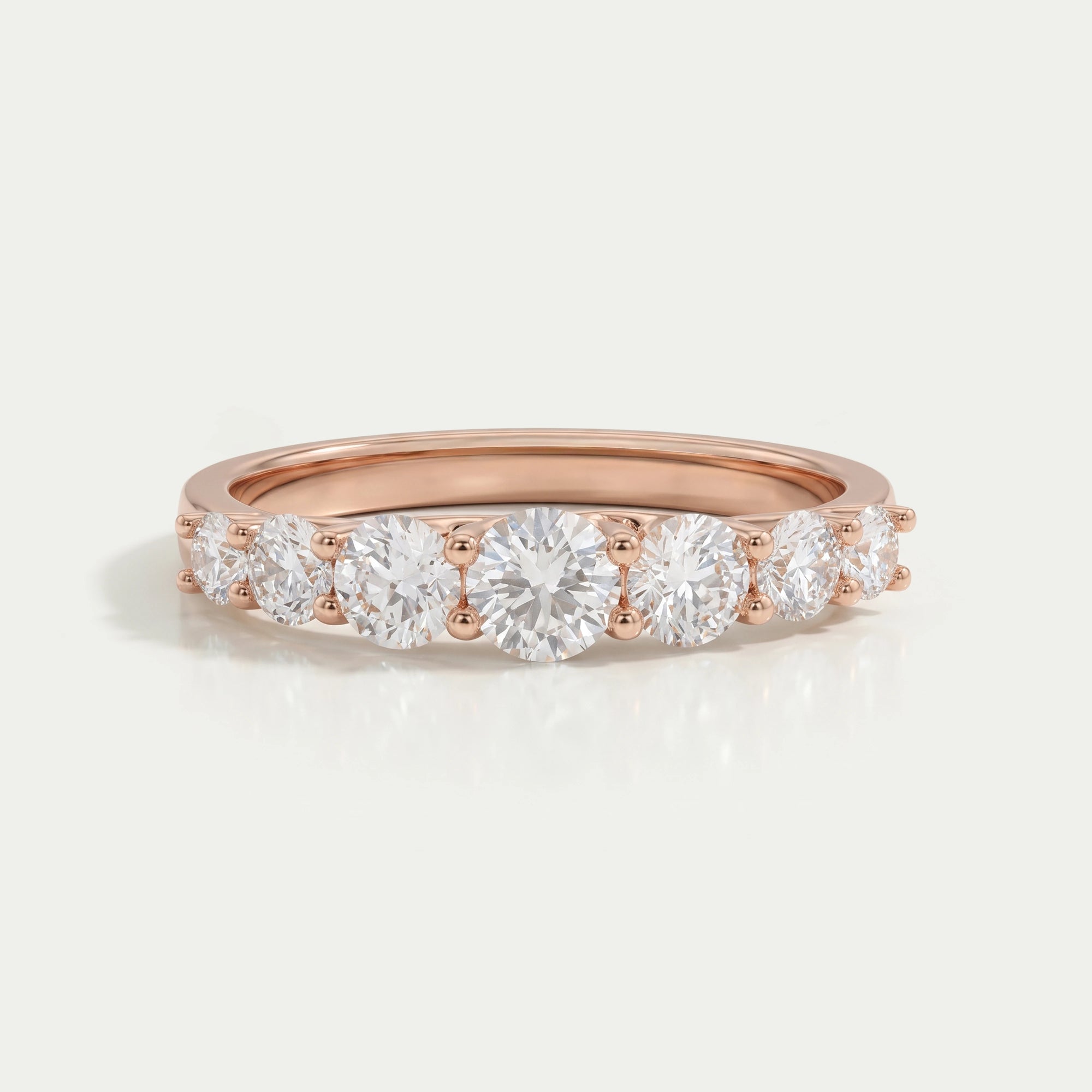 Round Cut Half Eternity Band