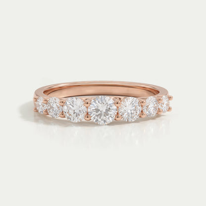 Round Cut Half Eternity Band