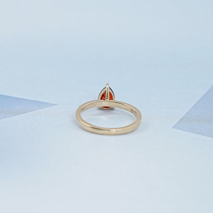 Garnet Pear Gemstone Solitaire Engagement Ring Ring