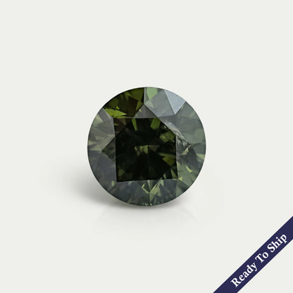 Green Lab Grown Round Loose Diamond