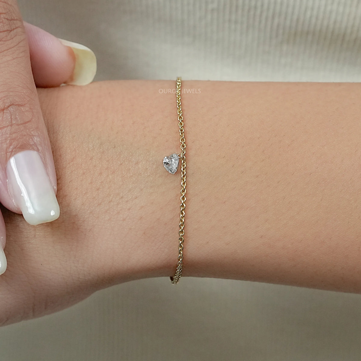 Heart Cut Diamond Solitaire Bracelet Bracelet