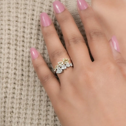 Yellow Heart Cut Lab Grown Diamond Bypass Ring Rings