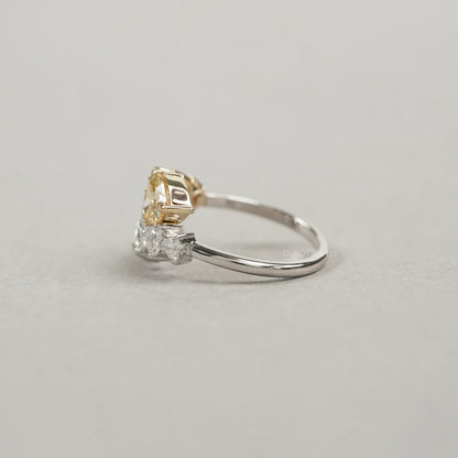 Yellow Heart Cut Lab Grown Diamond Bypass Ring Rings