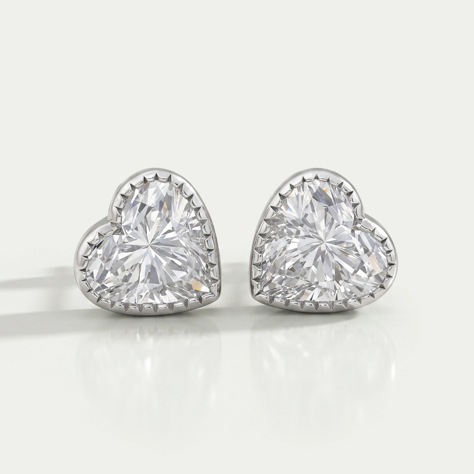 Heart Cut Lab Diamond Milgrain Set Earrings Earrings